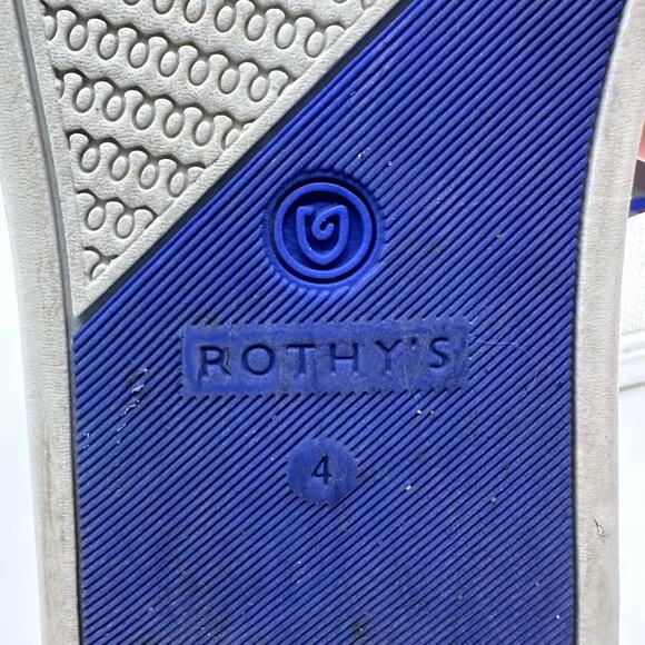 Rothy’s The Kids Sneaker US 4 White Rainbow Round Toe Slip On Shoes Unisex Flat - Picture 9 of 11